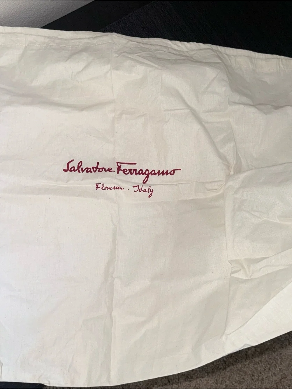 Authentic Salvatore Ferragamo Vintage Black Embossed Leather Large Bag